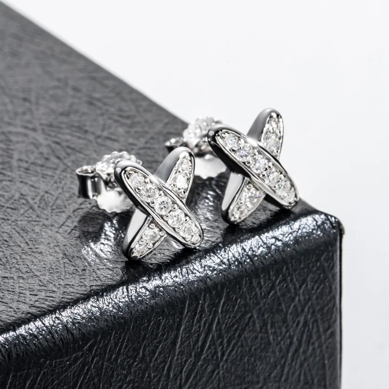 European And American Instagram-style Light Luxury Cross X Earrings