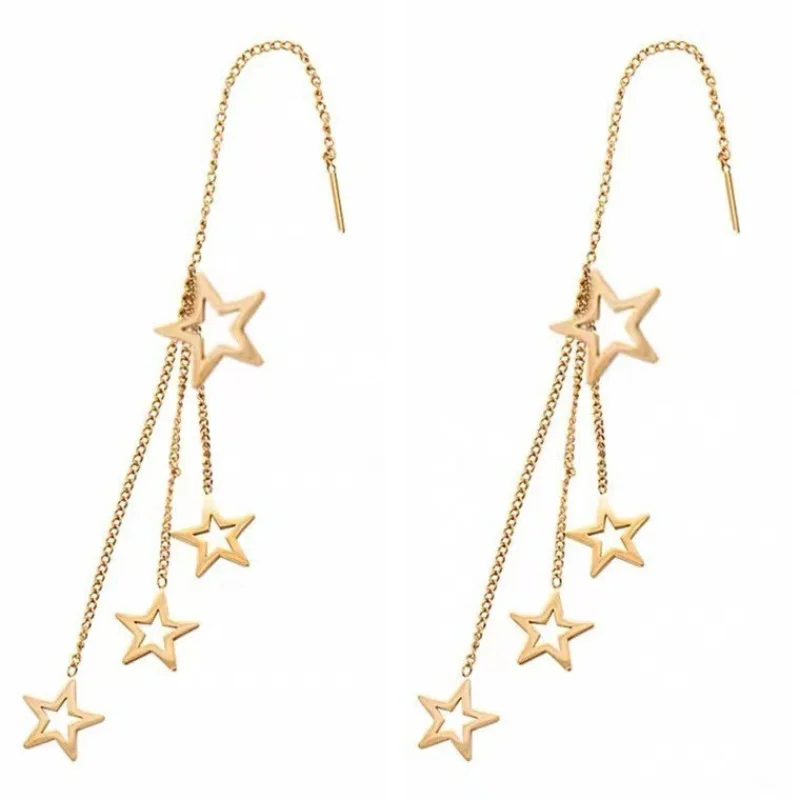 Au750 Lightweight And Versatile Tassel Earrings
