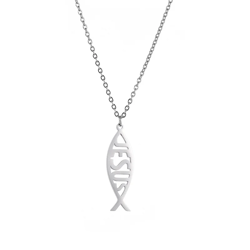Cute Fish Love Words Simple Tassel Necklace