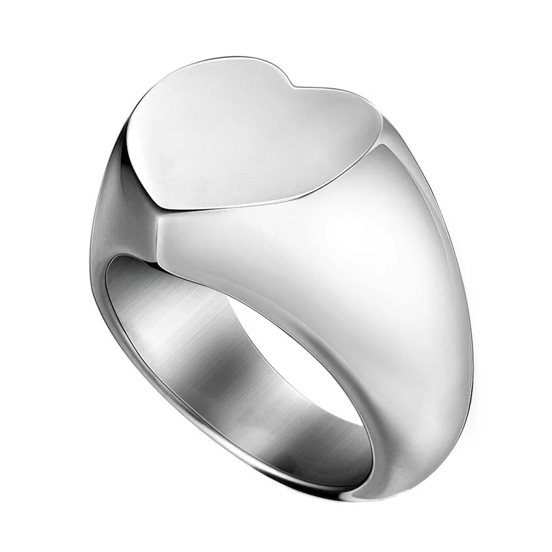 Hip Hop Love Couple Titanium Steel Ring Trendy Little Finger