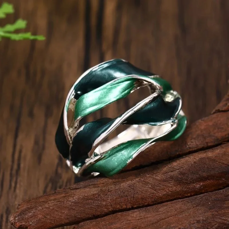 Colorful Flower Eye-catching Ring Women's Fashion Grace
