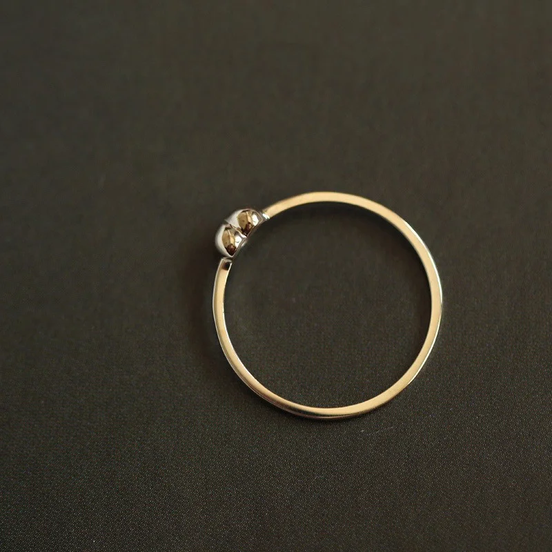 S925 Sterling Silver Plated 14K Gold Chubby Love Ring