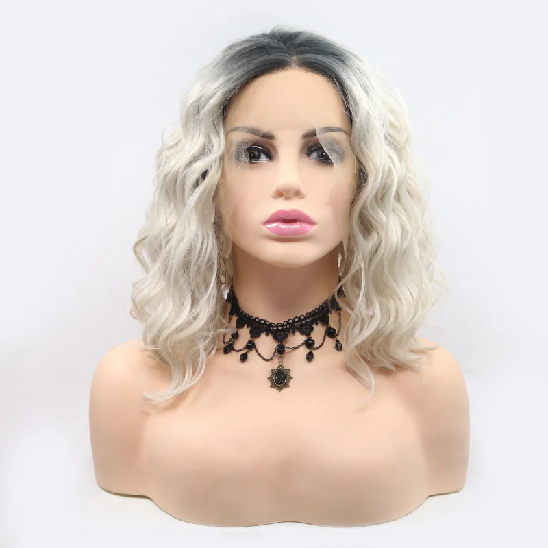Granny Gray Bubble Noodles With Gradient Chemical Fiber Headgear