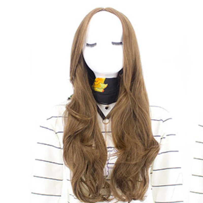 Chemical Fiber Wig, Long Curly Hair, Wavy Centered Bangs