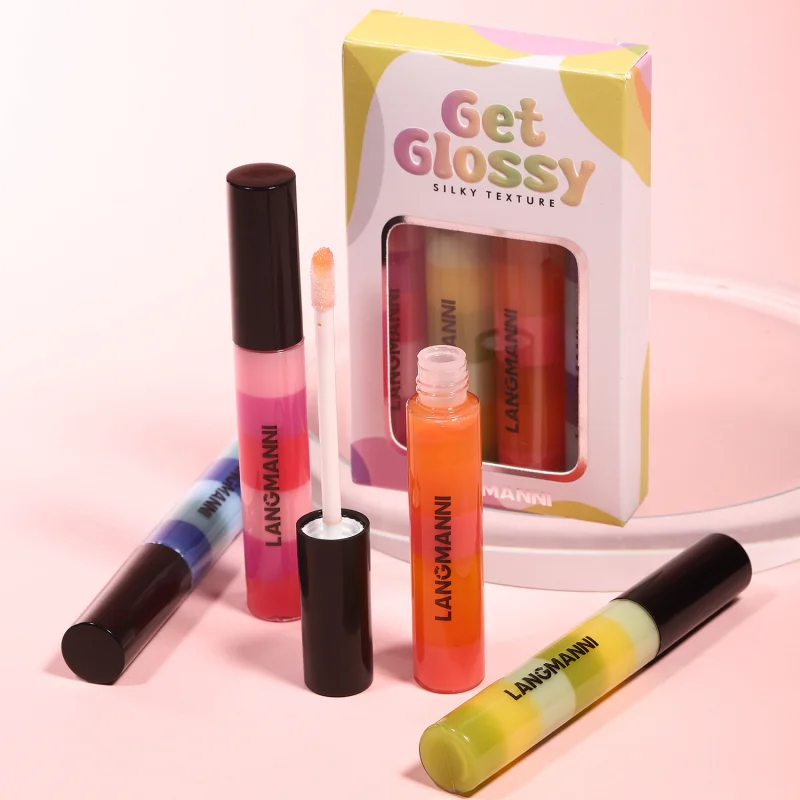 Layered Lip Gloss Rainbow Colors