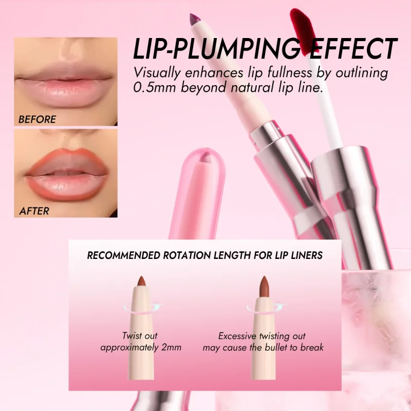 Double-headed Lip Liner Mirror Lip Gloss Two-in-one Multi-purpose Outline Lip Shape