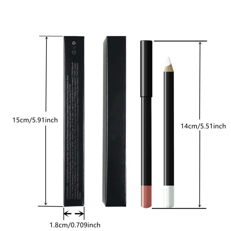 20 Color Black Pen Holder Lip Liner Waterproof Easy To Color