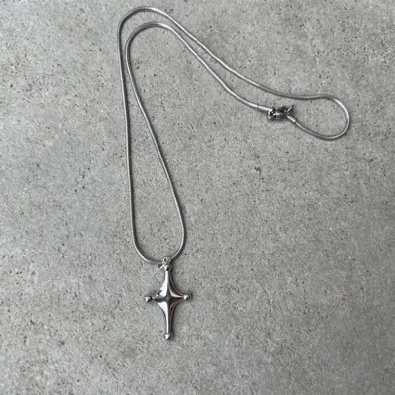 Dark Cross Star Love Titanium Steel Snake Bone Necklace