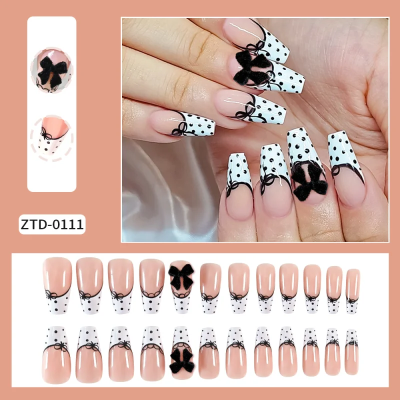 Black And White Spotted Nail Stickers For A Cute, Girly Manicure