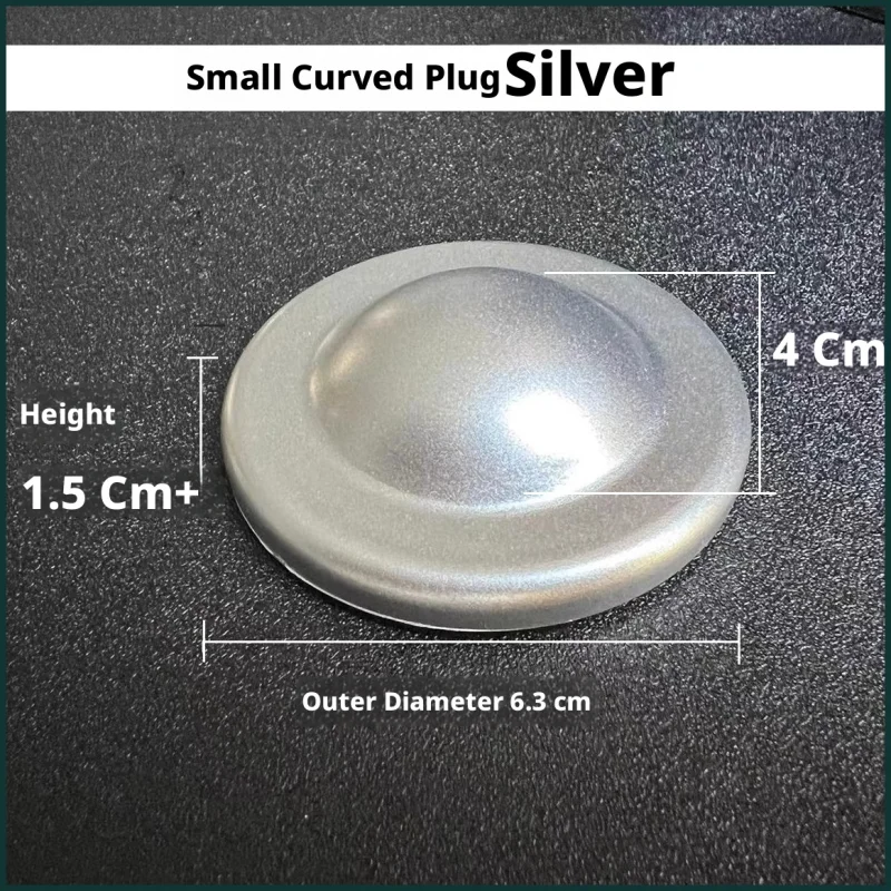 Plastic pipe plug-small cambered cover-silver-1 pack