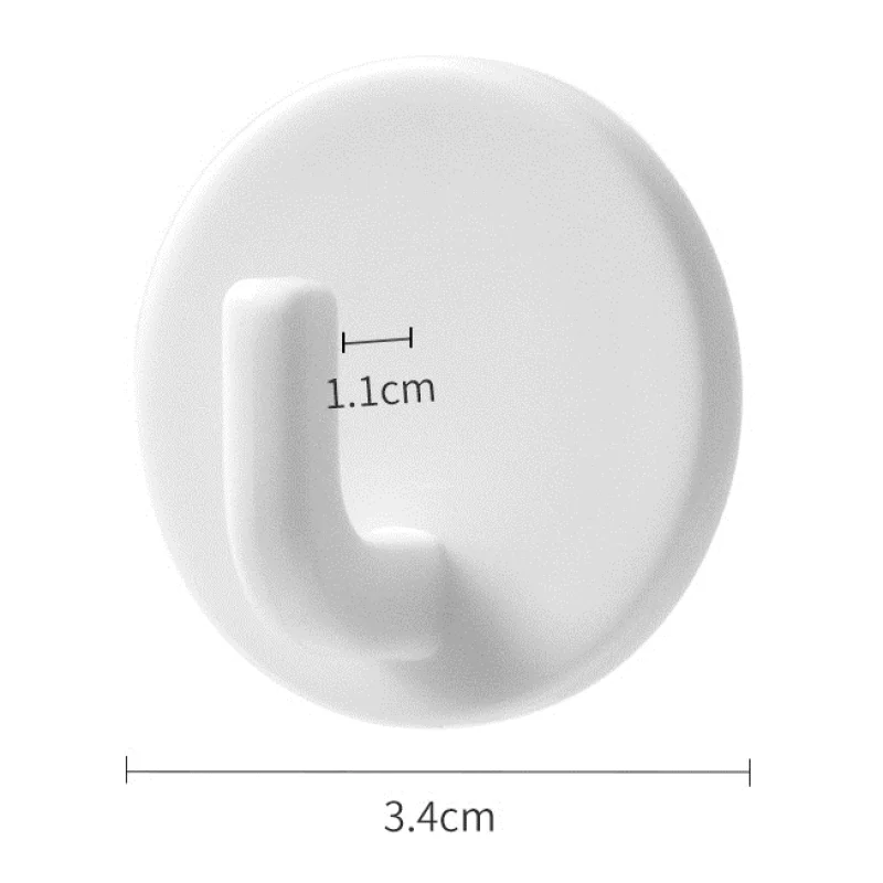 Simple small hook-non-trace glue-white-ABS-including gum-6 pieces