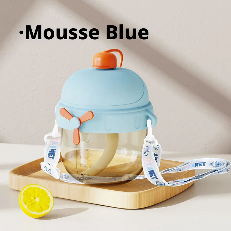 Small airplane learning drinking cup-Mousse Blue-1 cup