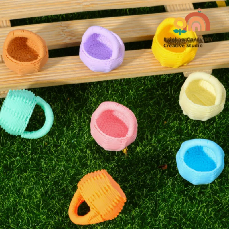 Household ornaments-Portable flower baskets-Random color-Resin-1 piece