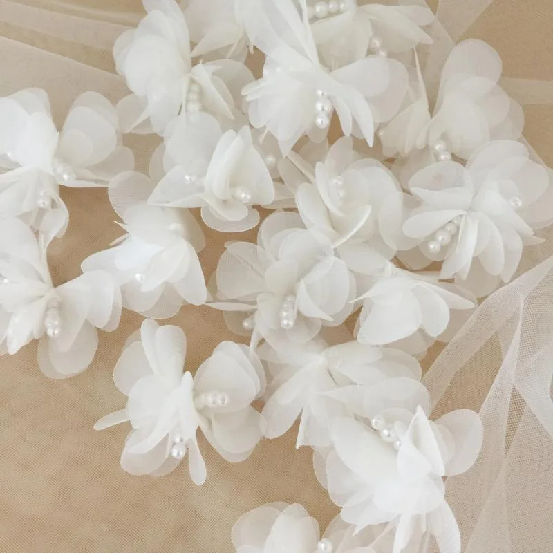 Handmade Beaded Pearl Beaded Lace Flower Accessories