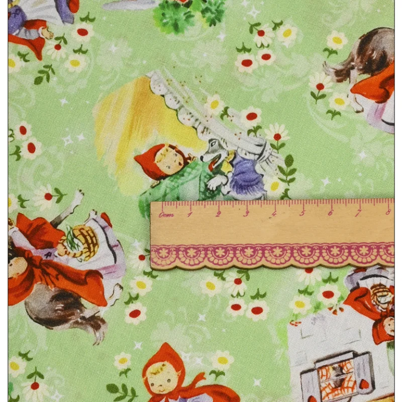Plain Cotton Fairy Tale Print Fabric Handmade DIY