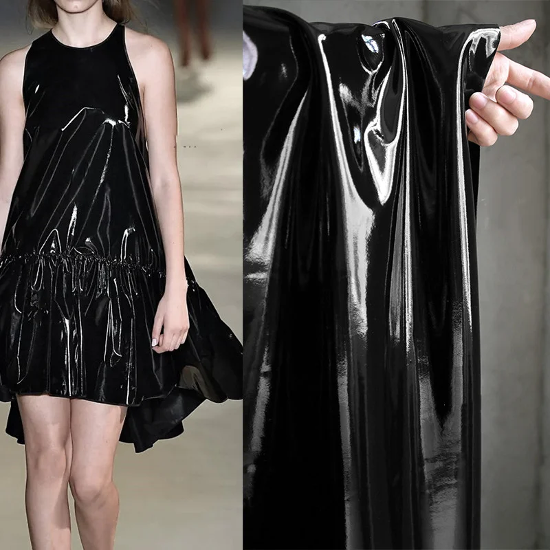High Gloss Sparkling Stretch Leather Lacquered Tpu Waterproof Clothing Fabric