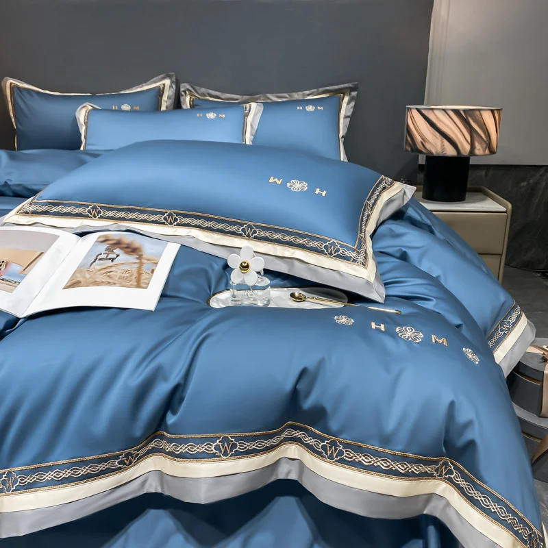 All-cotton Light Luxury Four-piece Bedding Set Available In Four Seasons