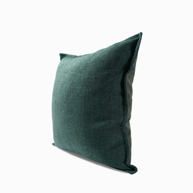 Modern Dark Green Cotton And Linen Pillow