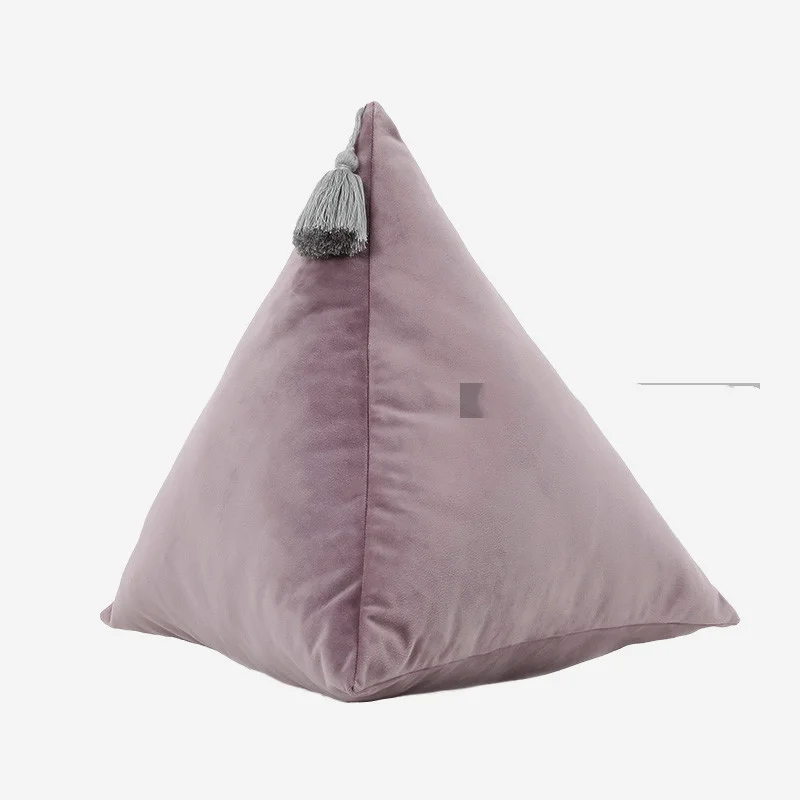 Triangular Pyramid Triangular Three-dimensional Shaped Zongzi Shaped Velvet Pillow Sofa Living Room Pillow Bed