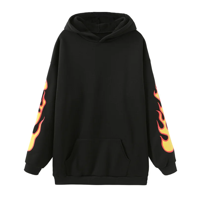 Basic Women's Kangaroo Pocket Drawstring Hooded Sweater