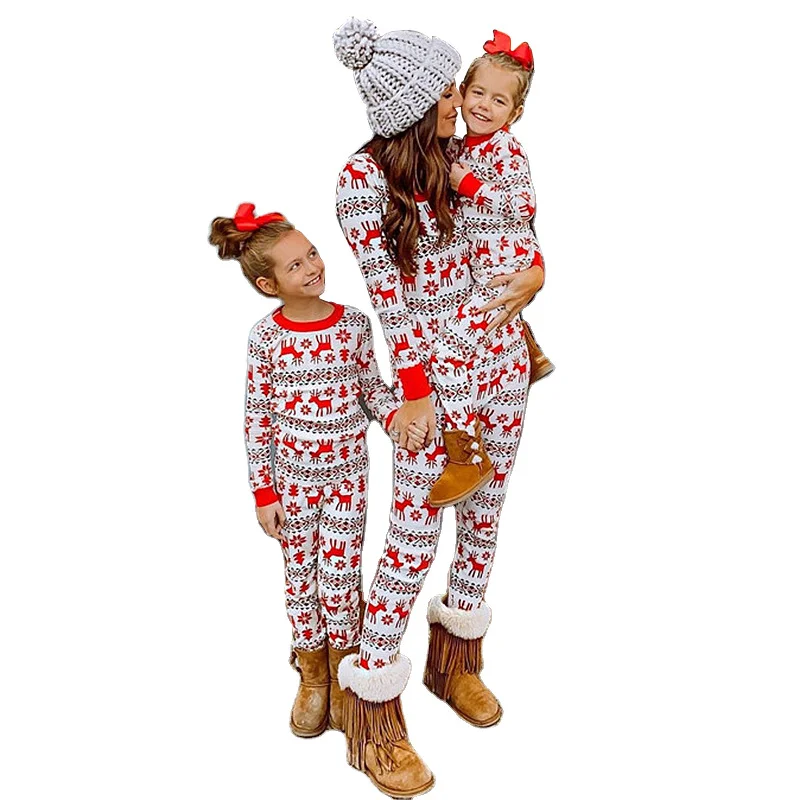 Elk Print Casual Home Pajamas Parent-Child Set
