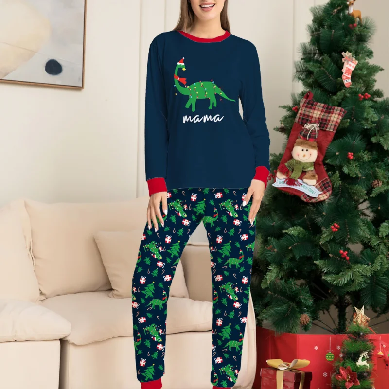 New Dinosaur Letter Print Christmas Parent Child Pajama Set