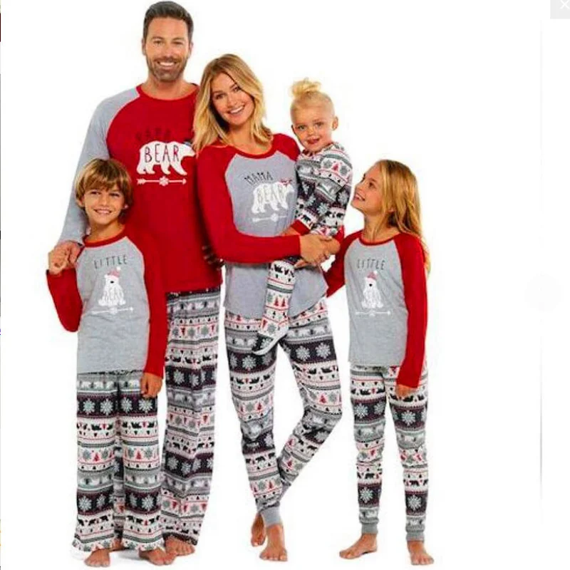 Christmas Parent-child European And American Print Long-sleeved Suit