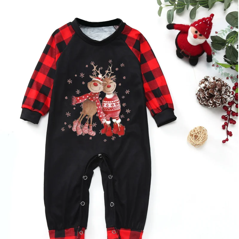 European And American New Christmas Print Parent-child Suit Home Service