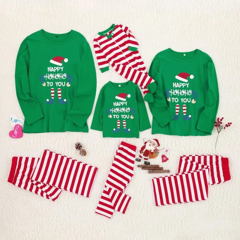 Homewear Pajamas Set Christmas Doll Print