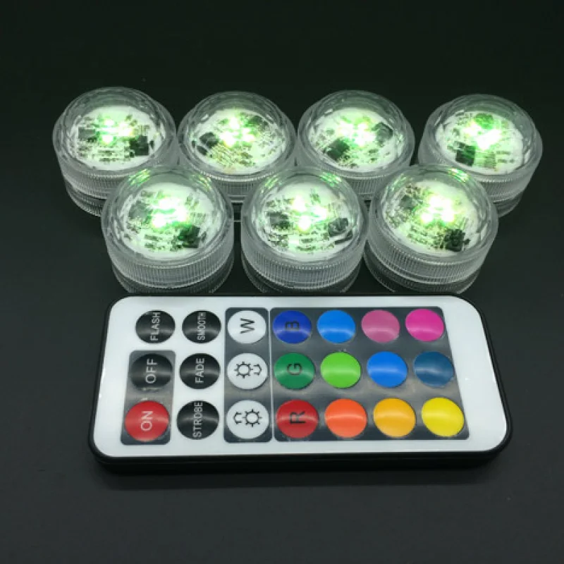 Waterproof Circular Candle Dive Lamp Dive Light With Remote Controller Battery Replaceable