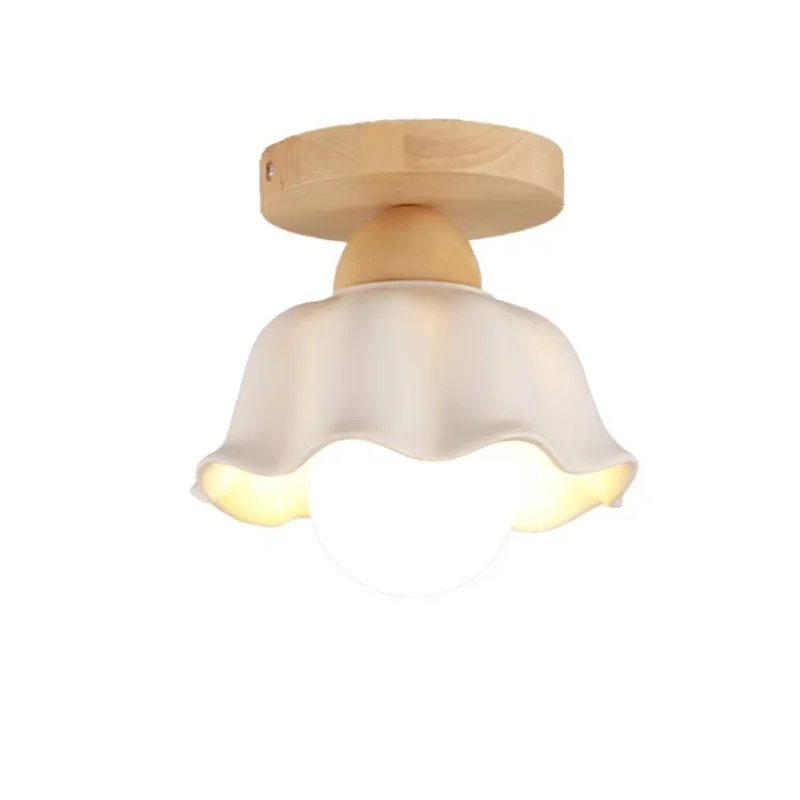 Nordic Modern Minimalist Corridor Balcony Solid Wood Ceiling Lamp