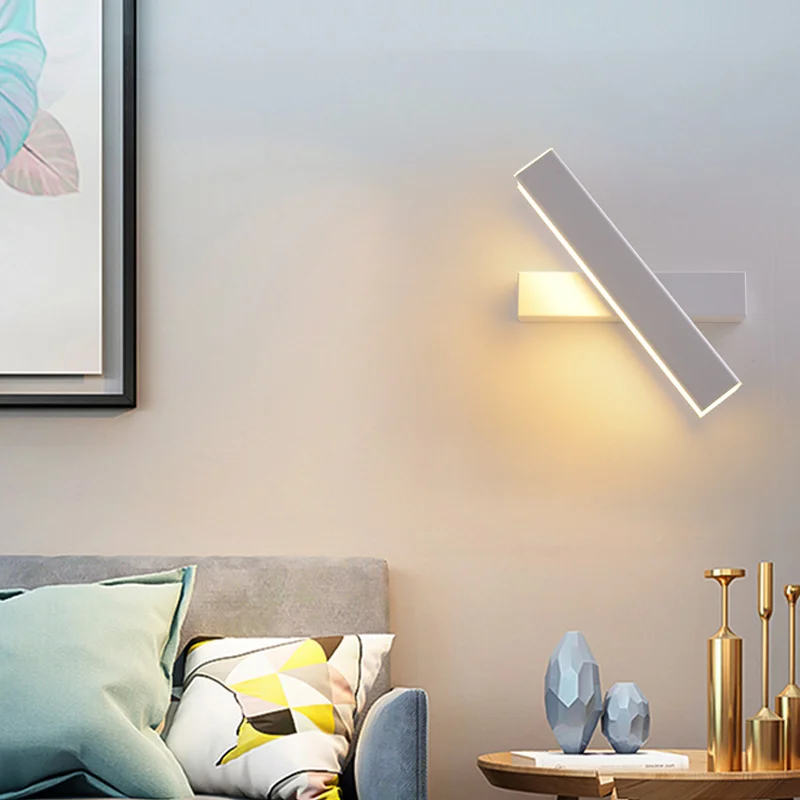 Nordic Creative LED Bedside Simple Modern Corridor Aisle Bedside Rotating Wall Lamp