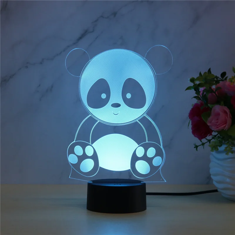Panda 3 touch remote control seven color night light