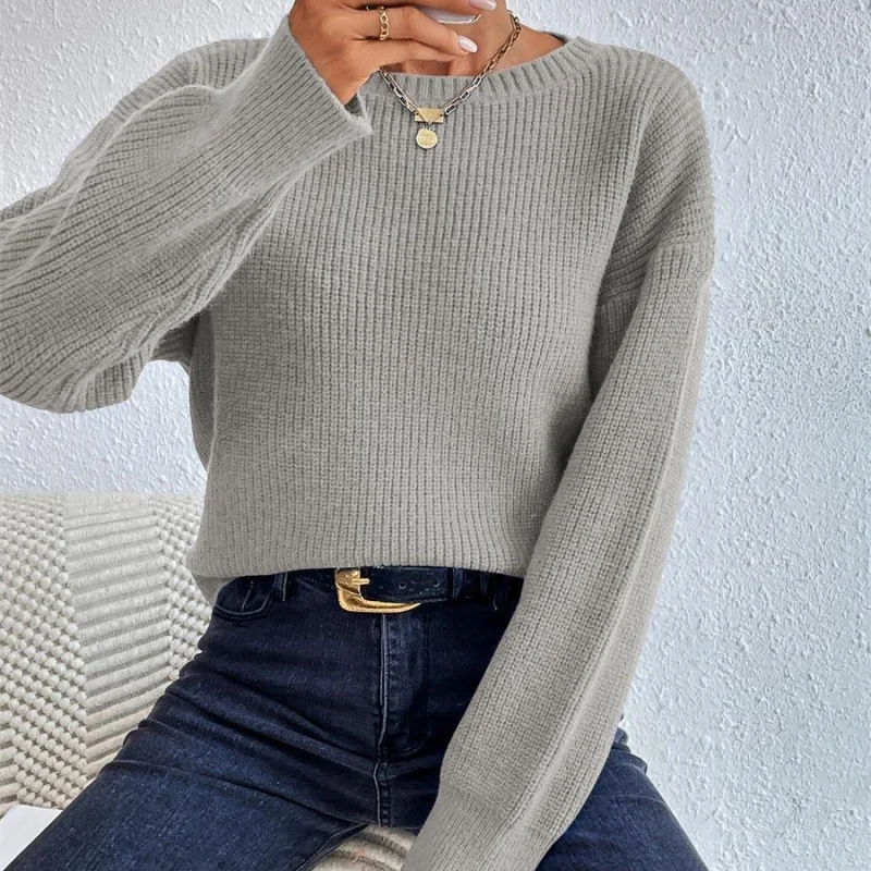 Round Neck Long Sleeve Pullover Loose And Lazy Style Sweater