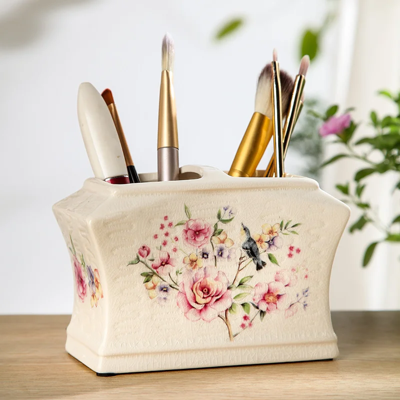 Ceramic Toothbrush Holder Storage Box Cover Couple Clothes