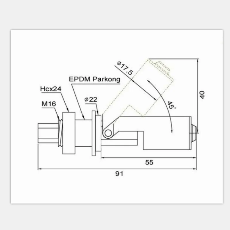 Plastic float water level sensor