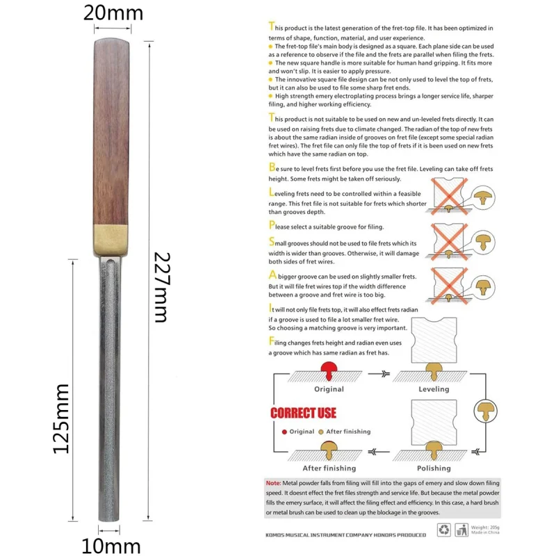 Square Guitar Frets Fringe Edge File