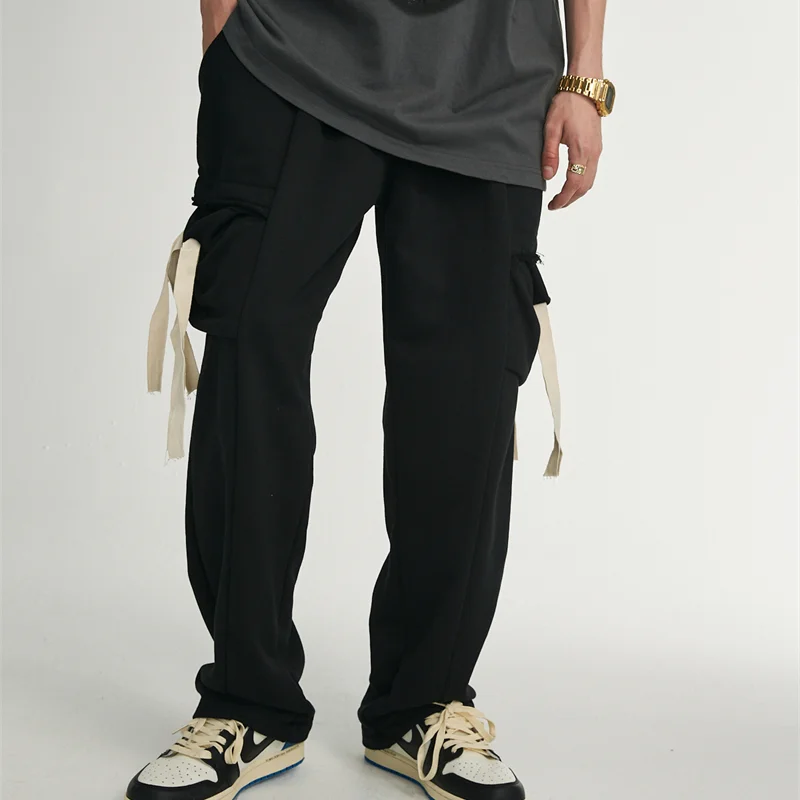 Men's Street Trend Streamer Straight Loose Casual Pants