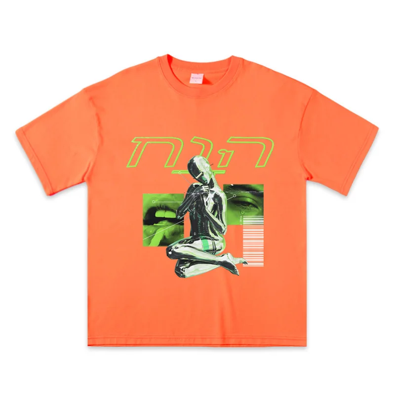 T-Shirt Hip-Hop Tide Brand Ins Street Short-Sleeved Men'S Loose Summer Bottoming Shirt