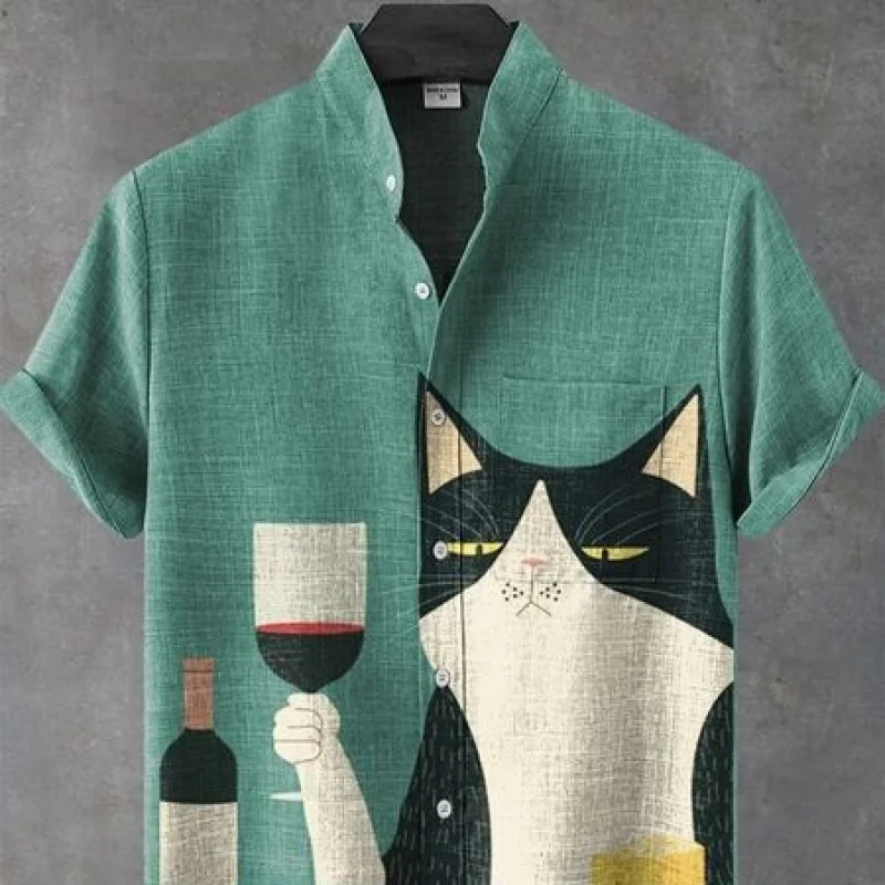 Patchwork Color Full Pattern Short Sleeve