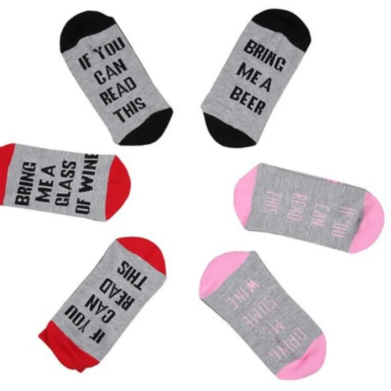 English alphabet cotton socks