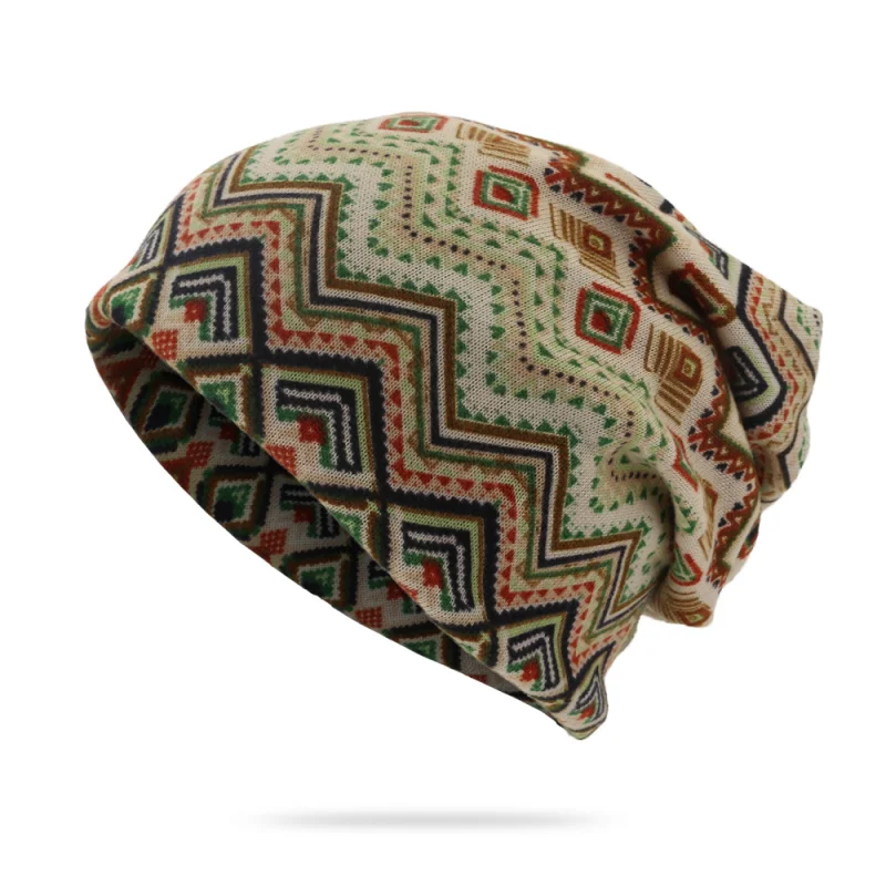 Pullover Hat Geometric Argyle Pattern Dual-use