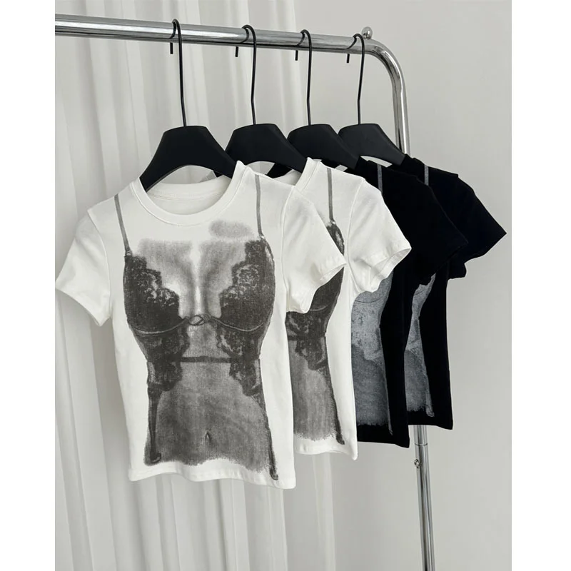 Slimming Summer American Top Knitted Short Sleeve Women