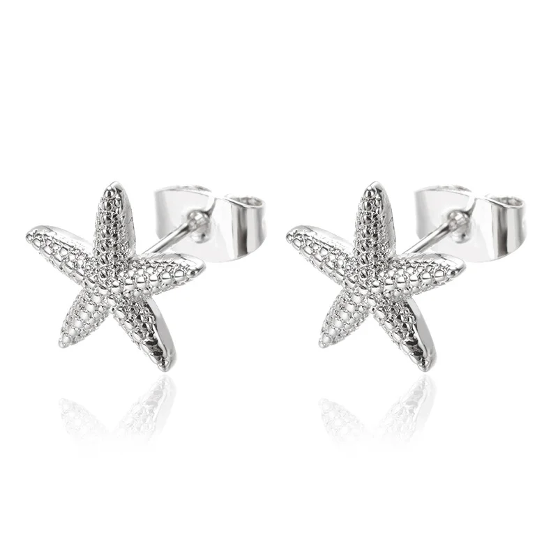 New Starfish Stud Earrings Women's All-matching Graceful