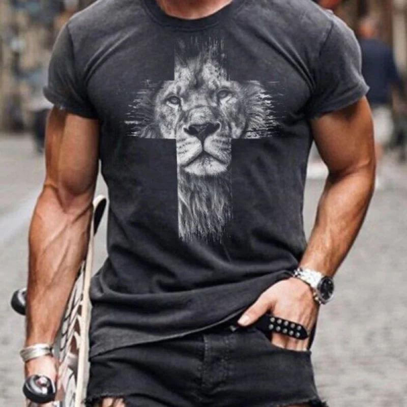 Casual Men's  European And American Digital Printing Top