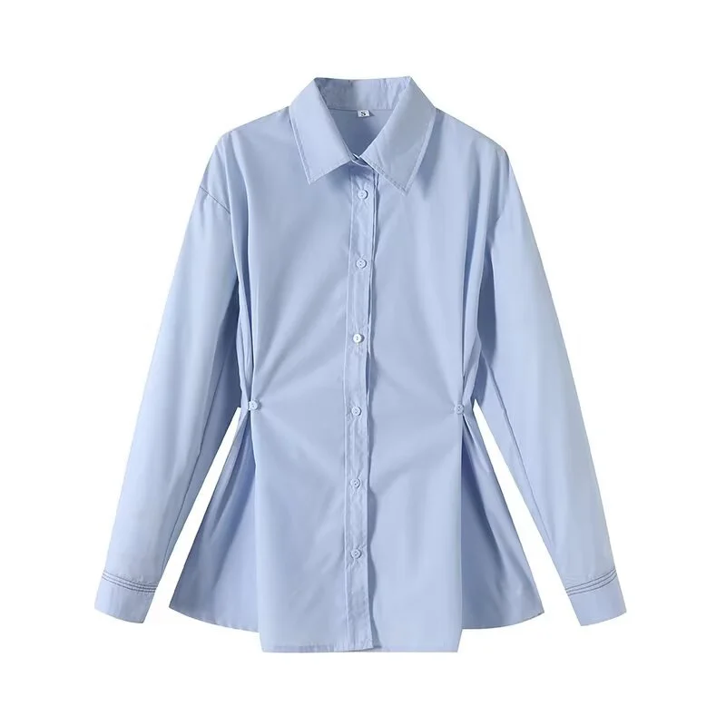 Loose And Simple Casual Waist Button Shirt