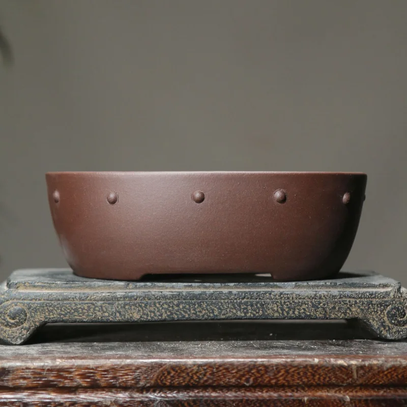 Purple Sand Flower Pot Oval Handmade
