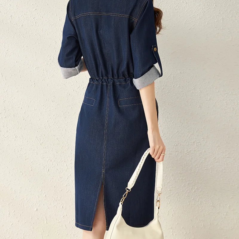 Handsome Retro Denim Waist-tight Dress