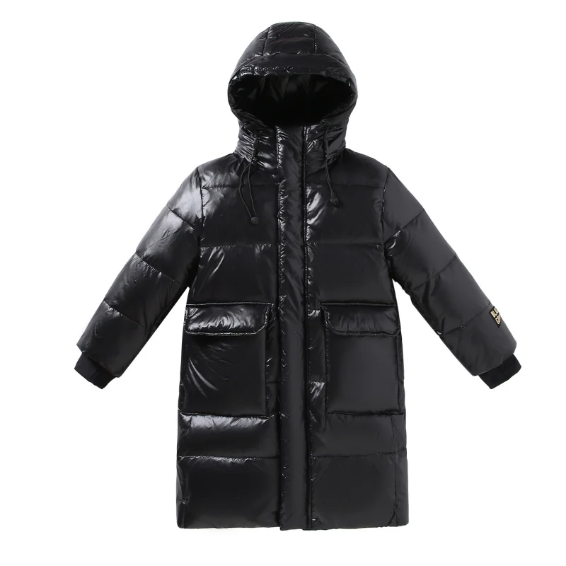 Down Jacket Boy's Long Overfashionable Knee Western Style