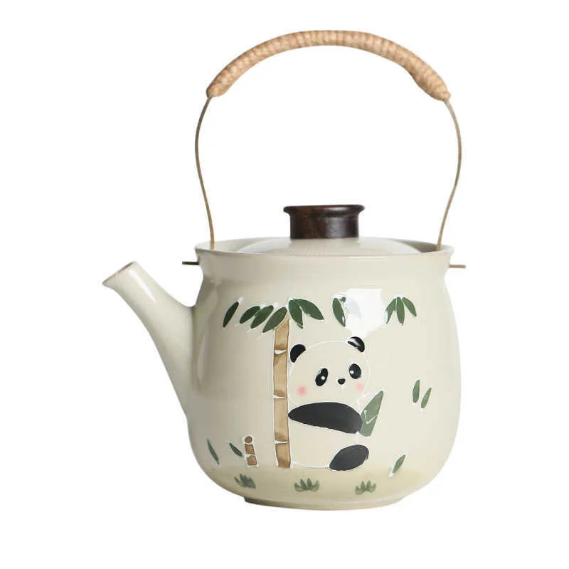 Hand Painted Panda Loop-handled Teapot Large Teapot Kung Fu Tea Set